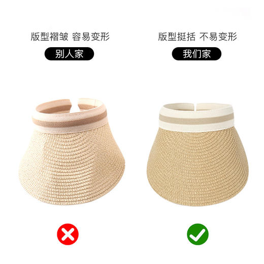「数款颜色可选」夏季防晒遮阳大檐草帽 太阳空顶帽防紫外线户外亲子帽配饰 商品图3