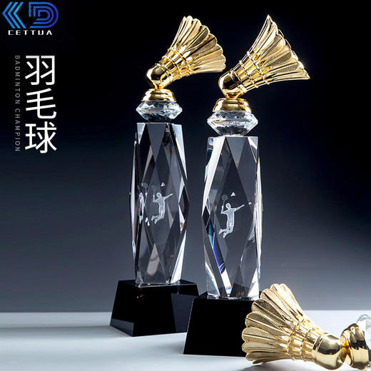 羽毛球创意奖杯定制比赛冠军团队奖杯体育奖牌运动会颁奖纪念奖品 商品图0