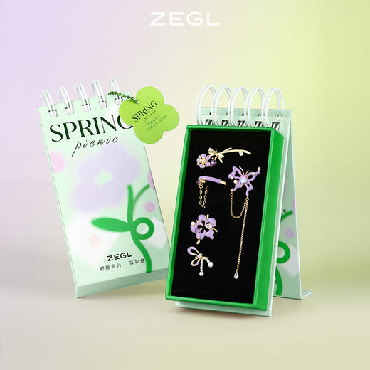 ZEGL设计师野趣系列耳妆盘妆容配饰耳夹女无耳洞耳骨夹夏天耳饰品 商品图3