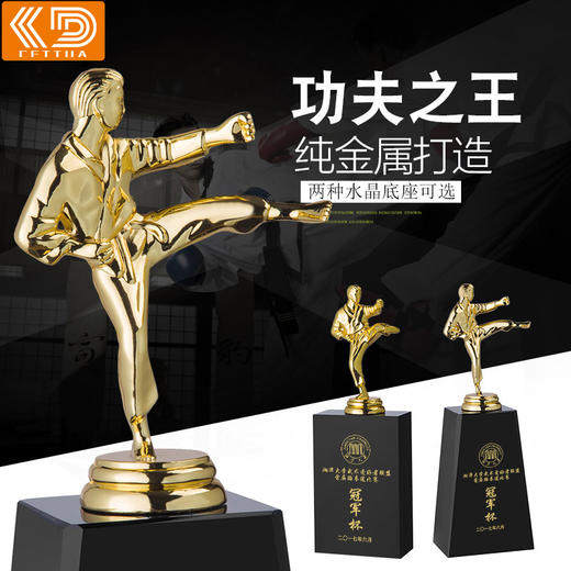 【功夫奖杯】定制定做跆拳道奖牌跆拳道奖杯武术比赛冠军纪念制作 商品图0