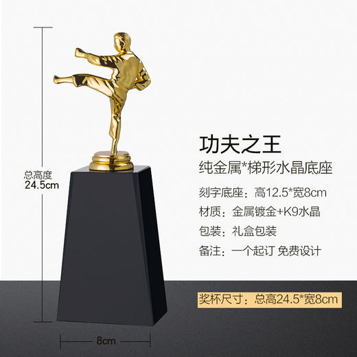 【功夫奖杯】定制定做跆拳道奖牌跆拳道奖杯武术比赛冠军纪念制作 商品图3