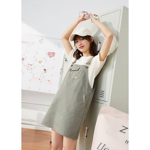 ZIHAN紫涵休闲背带裙套装女2022夏季新款T恤+减龄口袋一步裙04AS231 商品图3