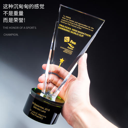 水晶奖杯定制奖牌创意授权牌企业定做员工比赛五角星制作刻字 商品图2
