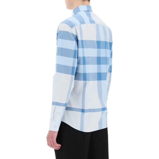 BURBERRY 巴宝莉 男士格纹弹力棉府绸长袖衬衫 8050330 A5244 商品图2