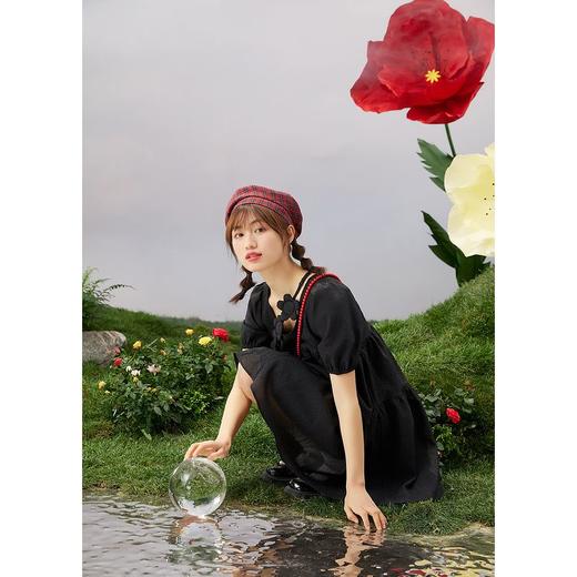 ZIHAN紫涵设计感花朵连衣裙2022夏新款A字裙03BS134 商品图3