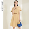 玳莎西装V领短袖连衣裙女2022夏季新款通勤气质中长款收腰裙子   CB35114 商品缩略图0
