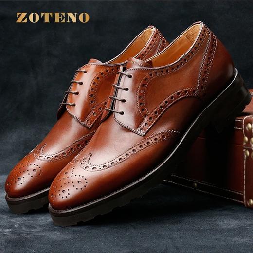 左天奴/ZOTENO 意大利进口手工牛皮鞋男高档雕花固特异工艺8413 商品图0