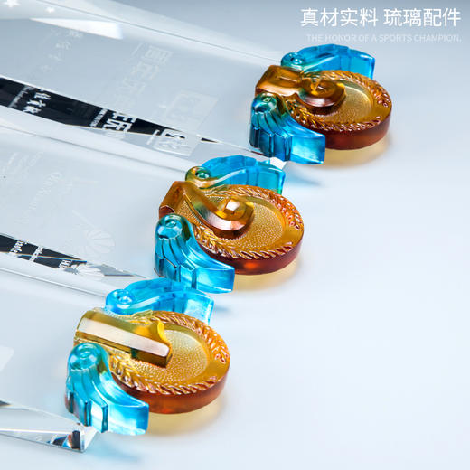 玻璃水晶奖杯定制创意奖杯奖牌比赛冠军团队一二三数字周年颁奖 商品图4