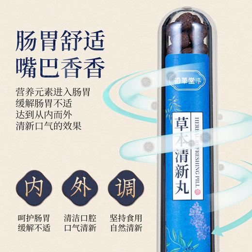 初草堂香口丸舒缓肠胃口气清新约100粒/盒 商品图4