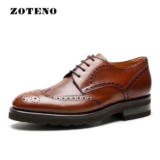 左天奴/ZOTENO 意大利进口手工牛皮鞋男高档雕花固特异工艺8413 商品图1