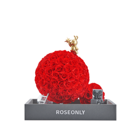 【告白神器】ROSEONLY诺誓 高端定制-甜心兔的玫瑰星球-红色