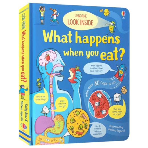 揭秘人体消化器官 英文原版 Look Inside What Happens When You Eat 偷偷看里面系列 低幼启蒙科普百科 英文版 进口书 商品图3