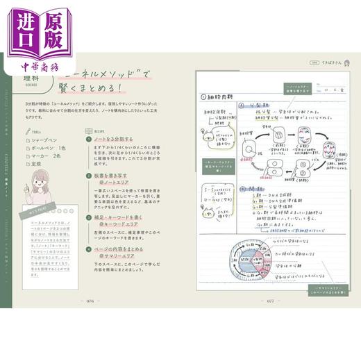 【中商原版】高中生学习笔记的制作方法 用可爱的笔记本努力作战 中村优 日文原版 かわいいノートでがんばる作戦 高校生 商品图3