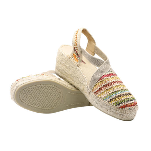 断码特价39码&40码——西班牙原产手工制作时尚轻便超舒适女款草编鞋301MA彩虹色 商品图3