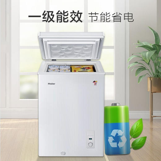 海尔（Haier）冰柜家用小型一级能效卧式单温冷柜商用保鲜冷藏冷冻转换 BC/BD-100GHZ丨带食品筐丨约冻140斤 商品图4