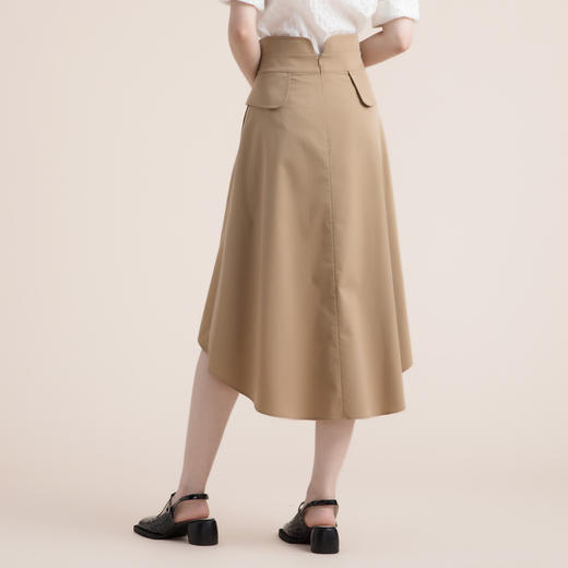 谜底2022夏季简洁优雅双排扣前短后长高腰A型外搭半裙222MB0639 商品图2