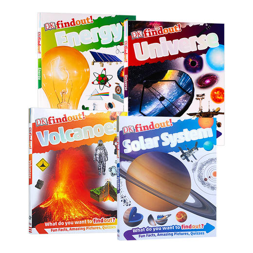 DK小发现百科4册 太阳系 火山 能源 宇宙 英文原版书 DKfindout Solar System Volcanoes Energy Universe 英文版儿童英语科普百科 商品图0
