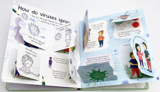 什么是病毒？英文原版 Lift-the-Flap Questions and Answers What is a Virus? 问与答 翻翻书 儿童百科 英文版 进口书 商品图2