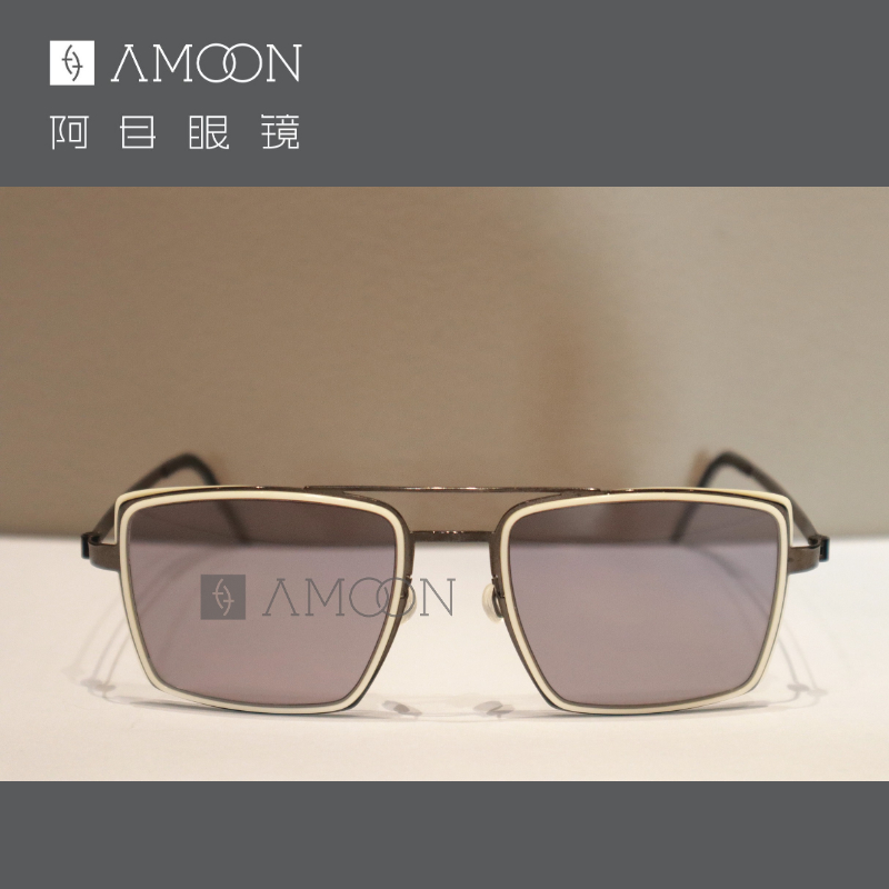 阿目&lindberg 个性方框太阳镜