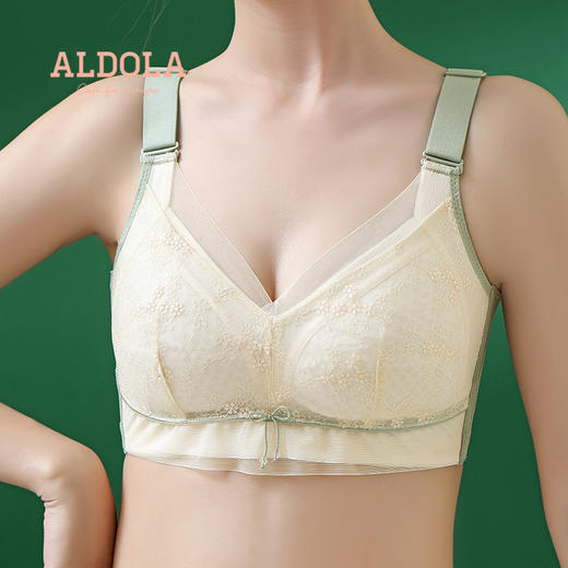 雅黛丽大胸显小聚拢收副乳防下垂大码内衣夏季薄款无钢圈女士文胸 商品图0