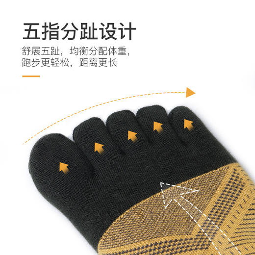 奥尼捷新款运动五指袜透气吸湿排汗coolmax耐磨运动袜短筒五指袜E4824 商品图3