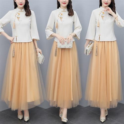 时尚简约，显瘦复古风时尚两件套（不含腰带）HR-ZMFS22206 商品图4