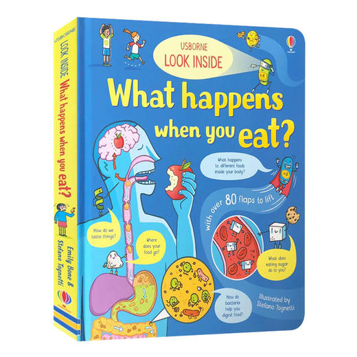 揭秘人体消化器官 英文原版 Look Inside What Happens When You Eat 偷偷看里面系列 低幼启蒙科普百科 英文版 进口书 商品图0