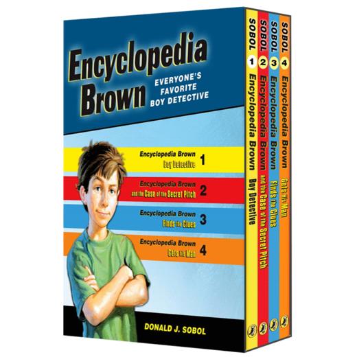 百科全书小布朗4册盒装 英文原版 Encyclopedia Brown 爱伦坡奖 唐纳索博尔 英文版进益智推理小说 少儿英语课外阅读书 商品图2