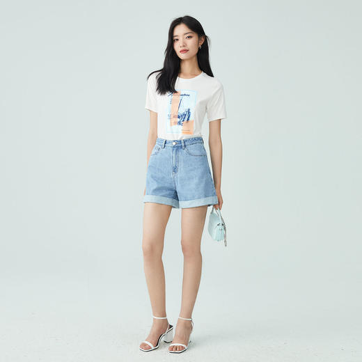 PRICH2022年夏季新款上衣休闲百搭海洋风圆领别致T恤PRLWC2402M 商品图0