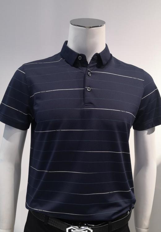 稻草人男装翻领条纹短袖T桖 商品图1