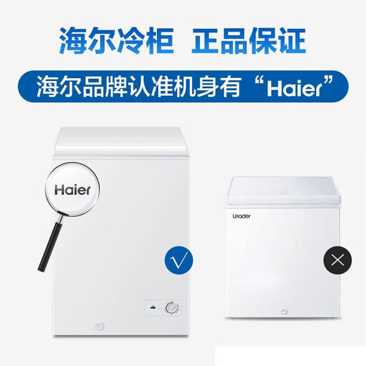 海尔（Haier）冰柜家用小型一级能效卧式单温冷柜商用保鲜冷藏冷冻转换 BC/BD-100GHZ丨带食品筐丨约冻140斤 商品图5