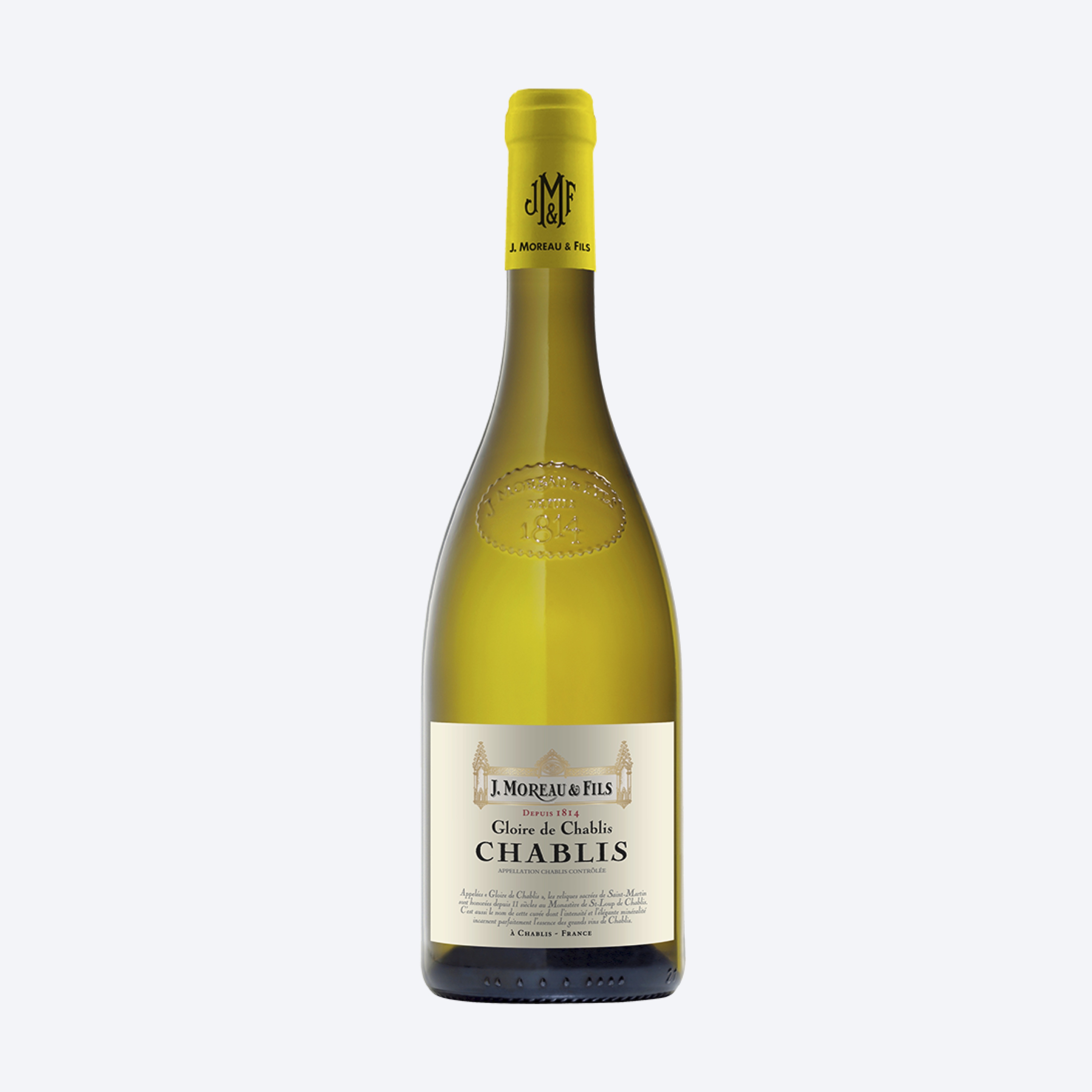 麓美庄园 杰出夏布利白葡萄酒 - 法国（原瓶进口）J. Moreau & Fils, Chablis Gloire de Chablis 2020