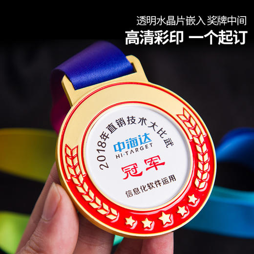水晶奖牌挂牌定制定做马拉松金牌篮球羽毛球比赛冠军团队儿童奖杯 商品图2