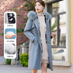【XXL2】【炫彩派克服】臣禾【狐狸毛领】【水貂毛皮内胆】【90白鸭绒】御寒中长保暖外套皮草9224250637 