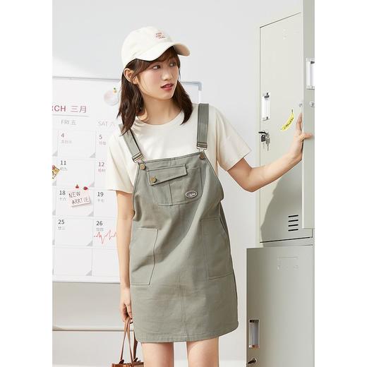 ZIHAN紫涵休闲背带裙套装女2022夏季新款T恤+减龄口袋一步裙04AS231 商品图4