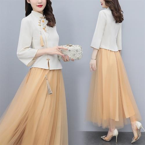 时尚简约，显瘦复古风时尚两件套（不含腰带）HR-ZMFS22206 商品图0