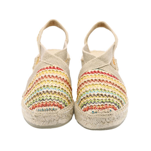 断码特价39码&40码——西班牙原产手工制作时尚轻便超舒适女款草编鞋301MA彩虹色 商品图2