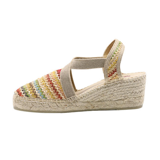 断码特价39码&40码——西班牙原产手工制作时尚轻便超舒适女款草编鞋301MA彩虹色 商品图1