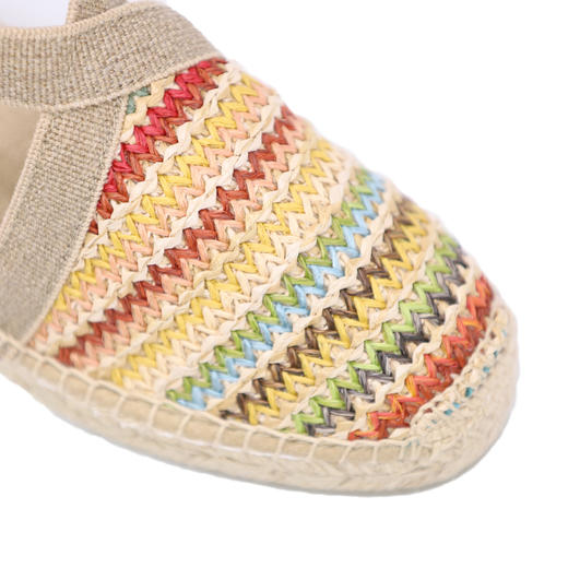 断码特价39码&40码——西班牙原产手工制作时尚轻便超舒适女款草编鞋301MA彩虹色 商品图6
