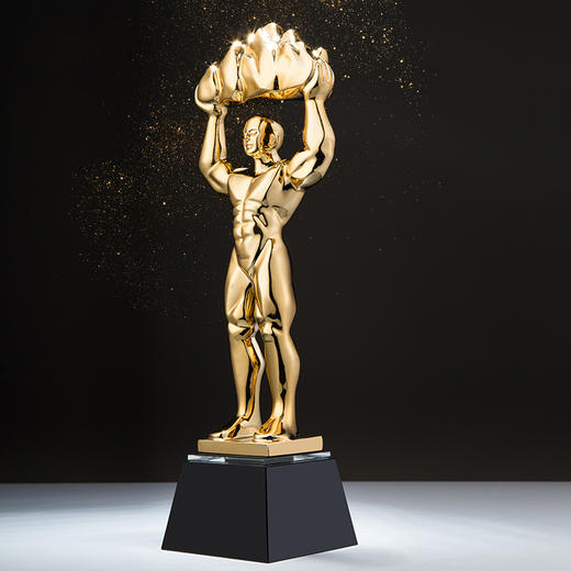 镀金树脂奖杯定制创意金属奖杯定做金银铜奖健身比赛奖项制作刻字 商品图2