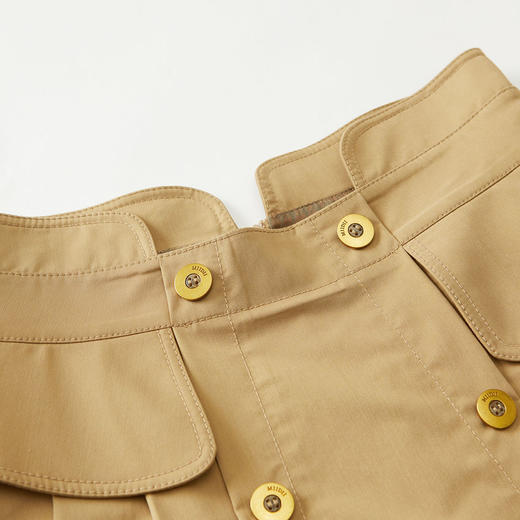 谜底2022夏季简洁优雅双排扣前短后长高腰A型外搭半裙222MB0639 商品图3