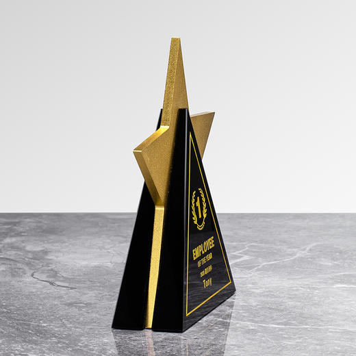 创意五角星水晶奖杯定制定做比赛奖座纪念品授权牌刻字玻璃奖牌 商品图3