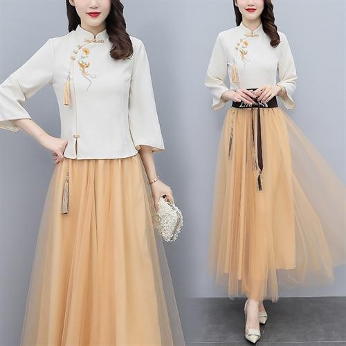 时尚简约，显瘦复古风时尚两件套（不含腰带）HR-ZMFS22206 商品图3