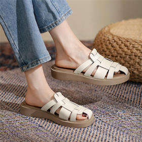 ZHR拖鞋女夏外穿2022年新款休闲包头编织凉拖时尚平底懒人穆勒拖