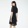 PRICH22夏款收腰V领撞色蕾丝镂空设计黑色天丝连衣裙PROWC2307M 商品缩略图3