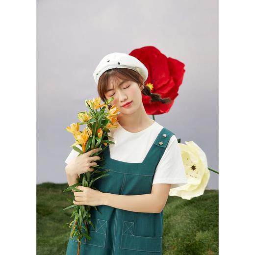 ZIHAN紫涵T恤短裤套装女2022夏季新款休闲可调节背带裤纯色短袖两件套03BS802 商品图6