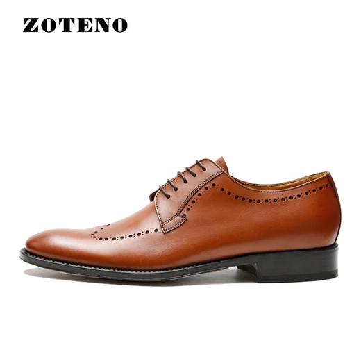 左天奴/ZOTENO 男鞋意大利进口高档手工缝制皮鞋英伦德比正装6894 商品图2
