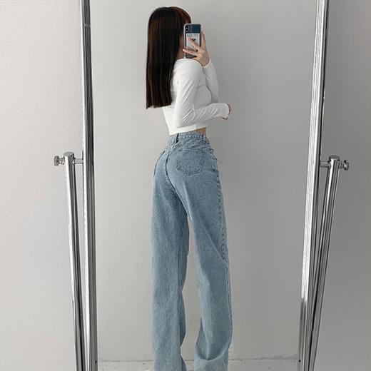 优选丨茧墨 复古风交叉腰头牛仔裤 宽松休闲 舒适亲肤 吸汗透气 抗皱耐磨 热卖 商品图6