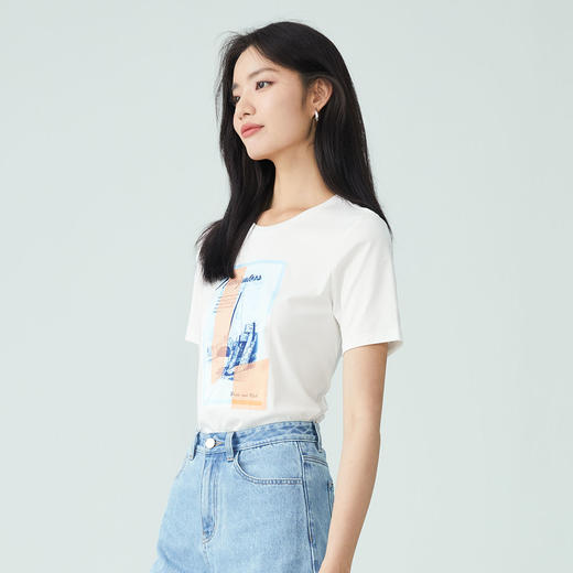 PRICH2022年夏季新款上衣休闲百搭海洋风圆领别致T恤PRLWC2402M 商品图1