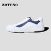 左天奴/ZOTENO 男鞋鸵鸟皮/牛皮混搭英伦时尚休闲系带板鞋G309-7 商品缩略图1